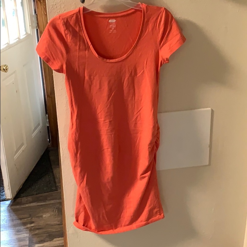 Fitted Coral Pink Maternity Dress